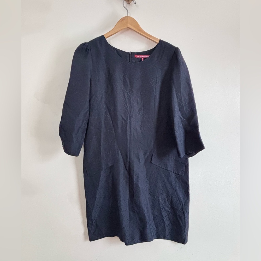 Comptoir Des Cotonniers 100% Silk Black Shift Dress size 38